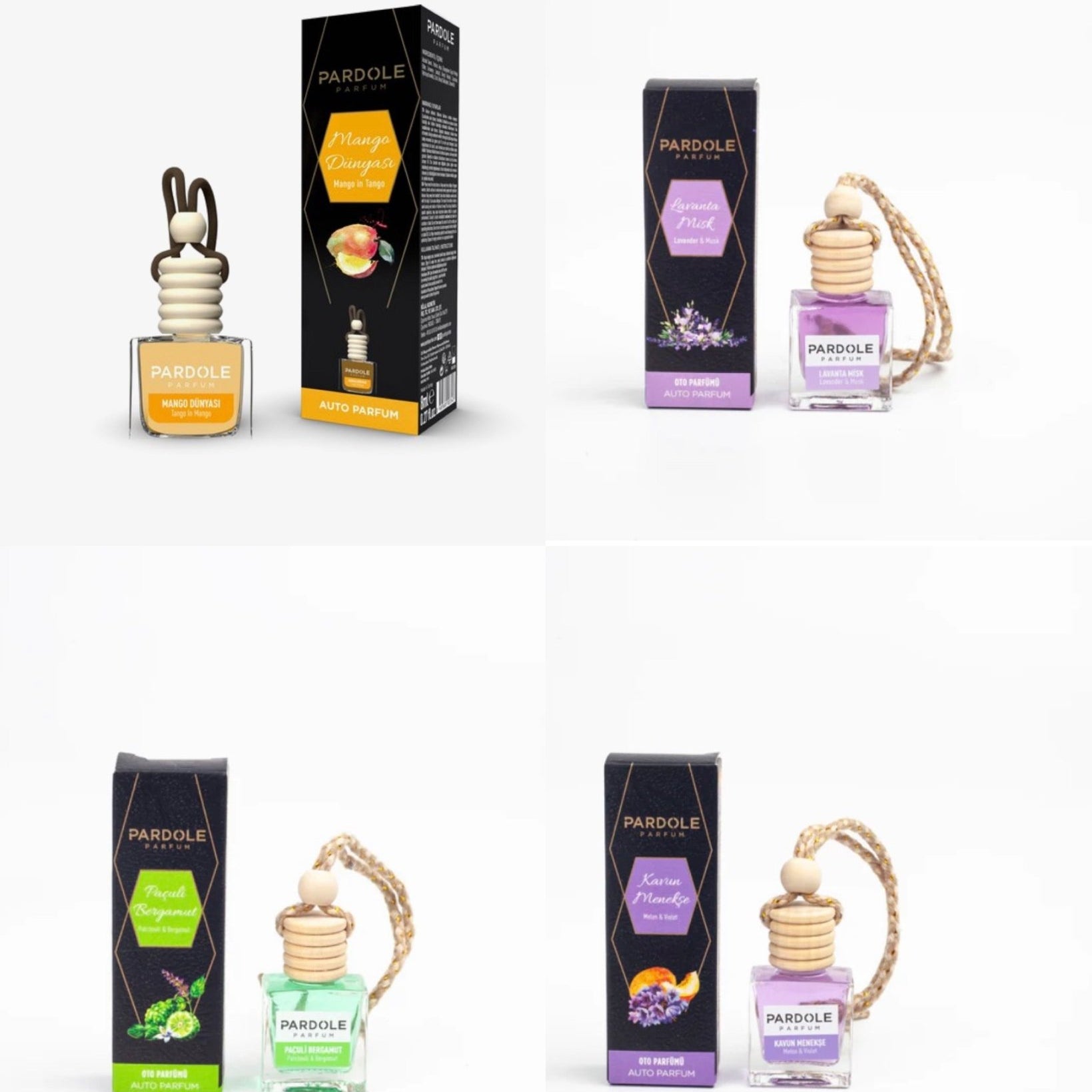 Auto parfum mix pakket 4 stuks - Pardole Parfum