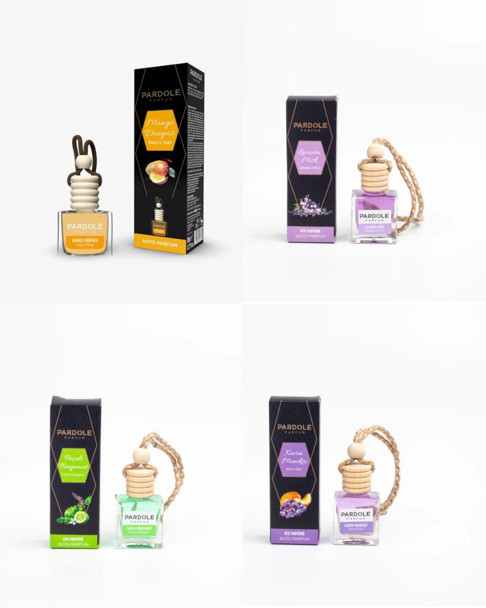 Auto parfum mix pakket 4 stuks - Pardole Parfum