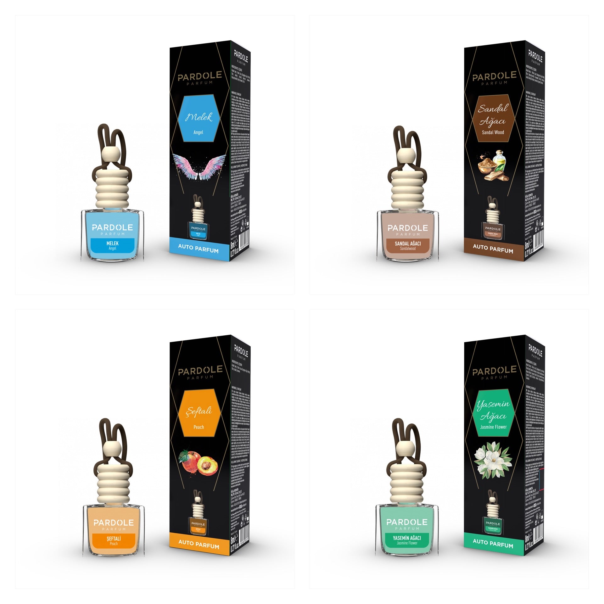 Auto parfum Mix pakket 4 stuks - Pardole Parfum